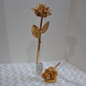 Gold Rose with Vase